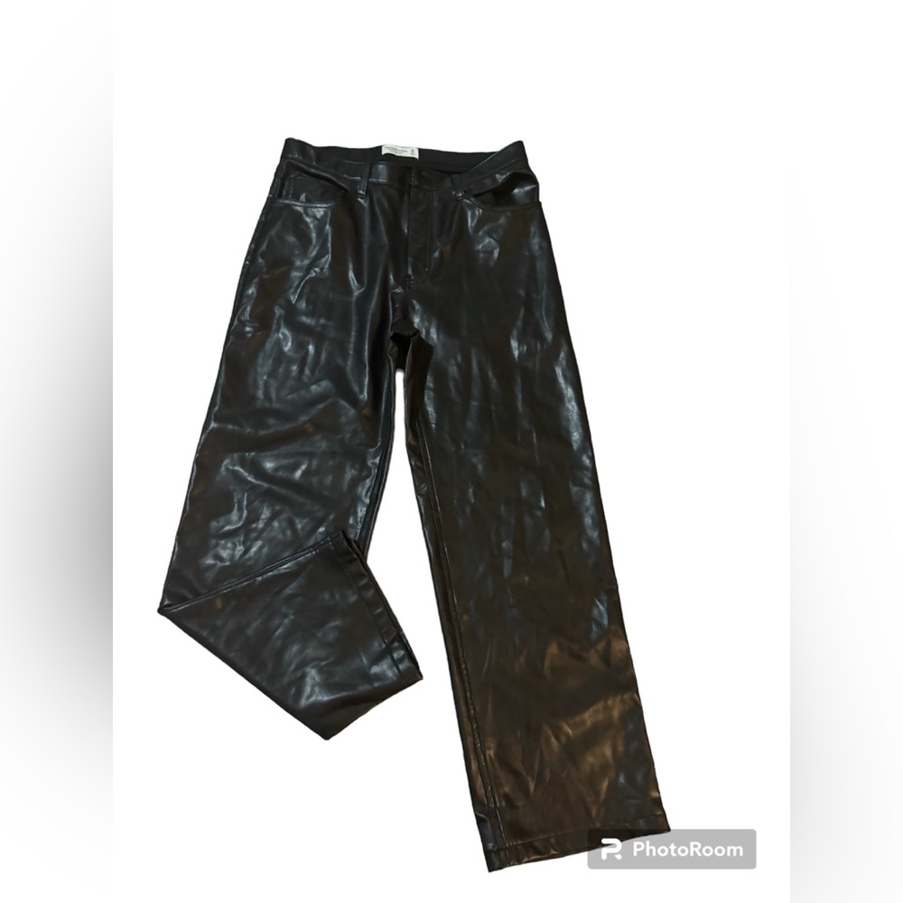 Abercrombie pleather pants size 32 ultra high rise